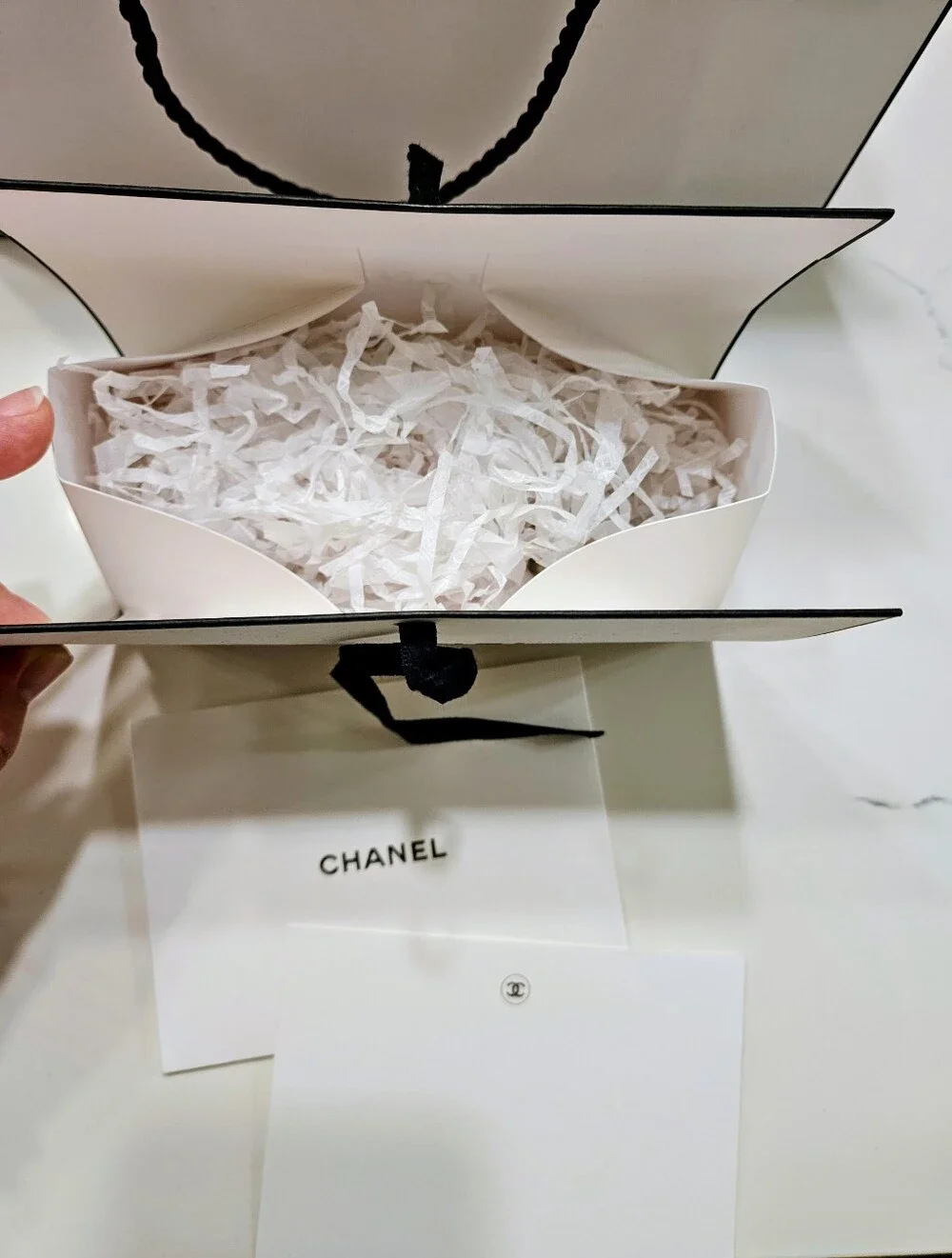 Chanel 2 Gift Bags Shopping Bags with Tissue CC Logo Card Envelope Set